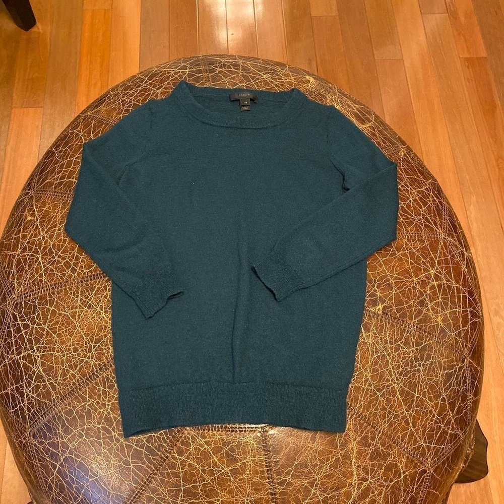 J. Crew Green Merino Wool Sweater XS